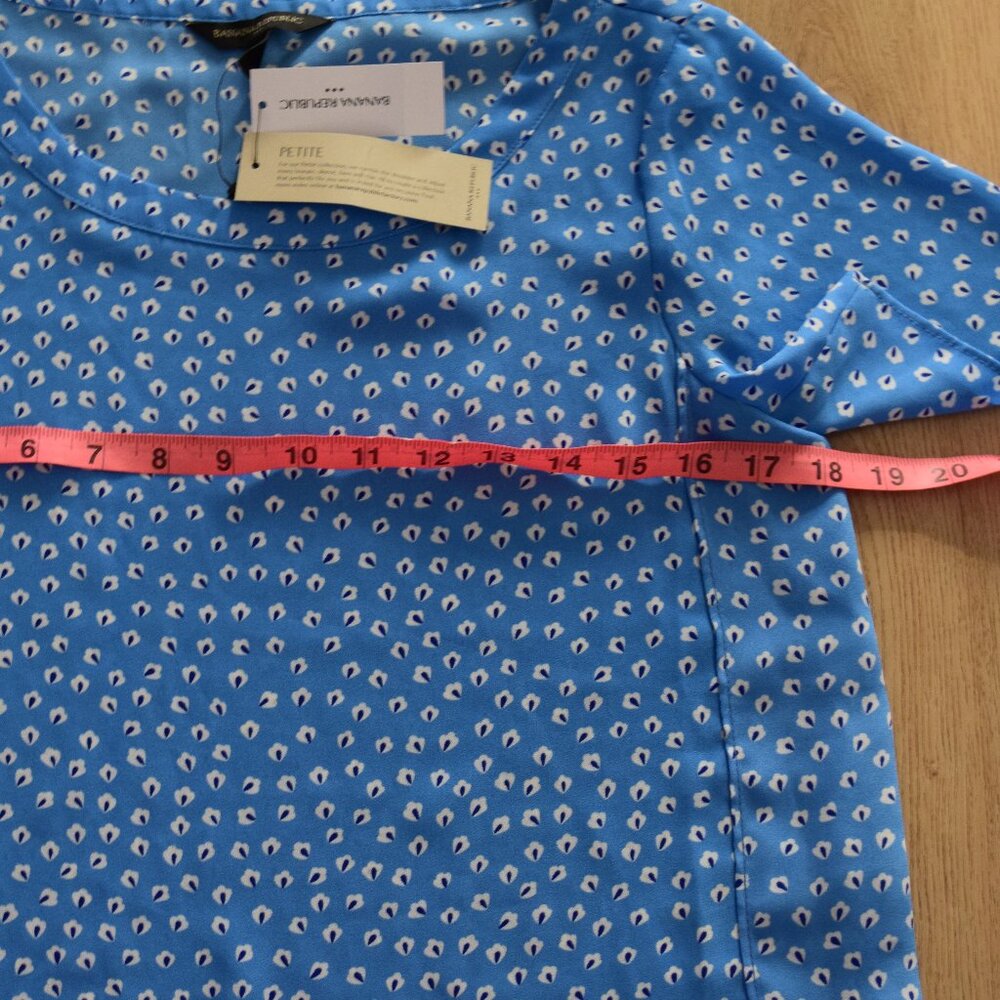 🌼 NWT Banana Republic Blue‎ Blouse – Petite XS 🌼 - Picture 11 of 12